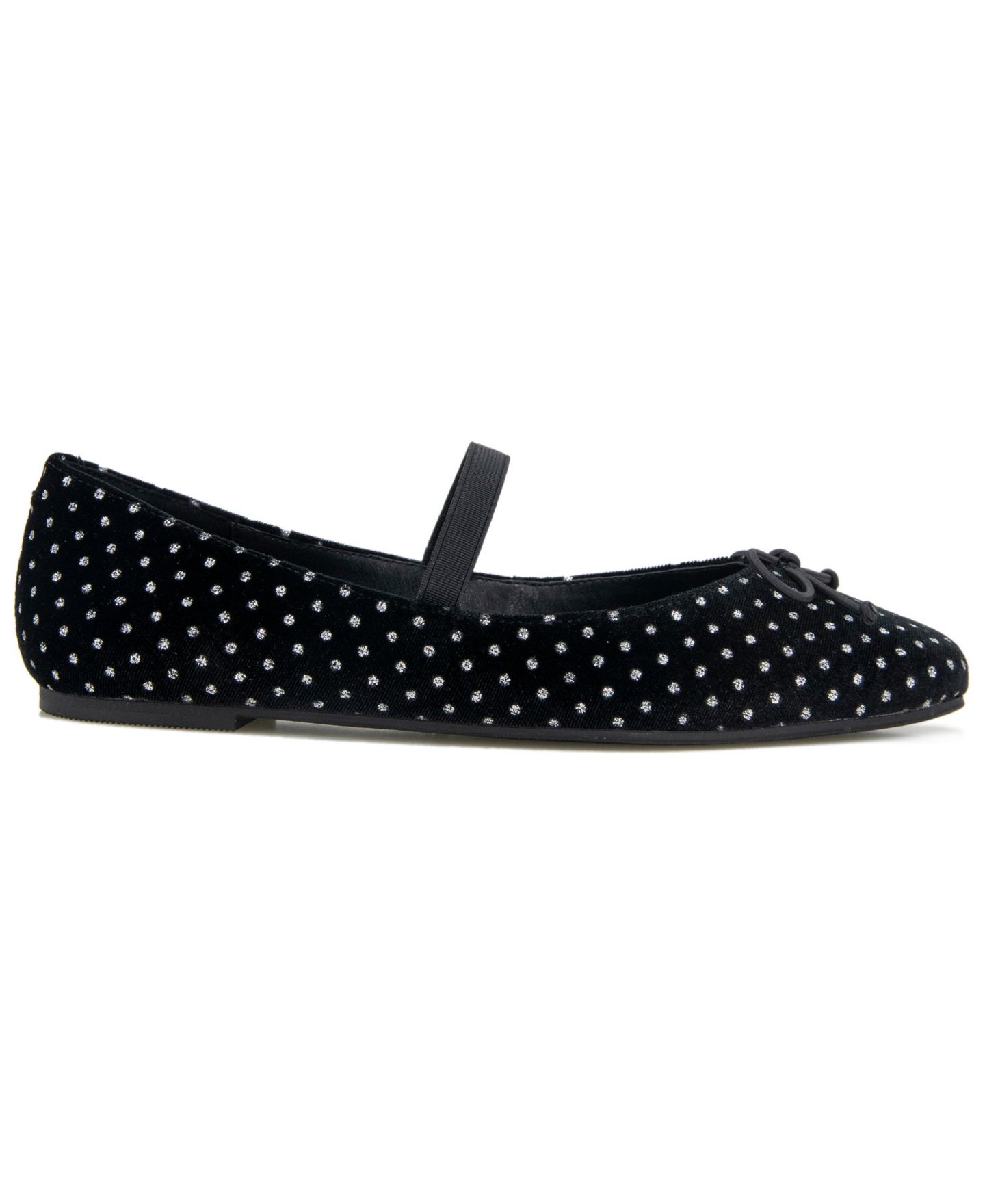 Женские балетки Kenneth Cole New York Myra Square Toe Ballet Flats, цвет: Чёрный / Серебристый — фото 2