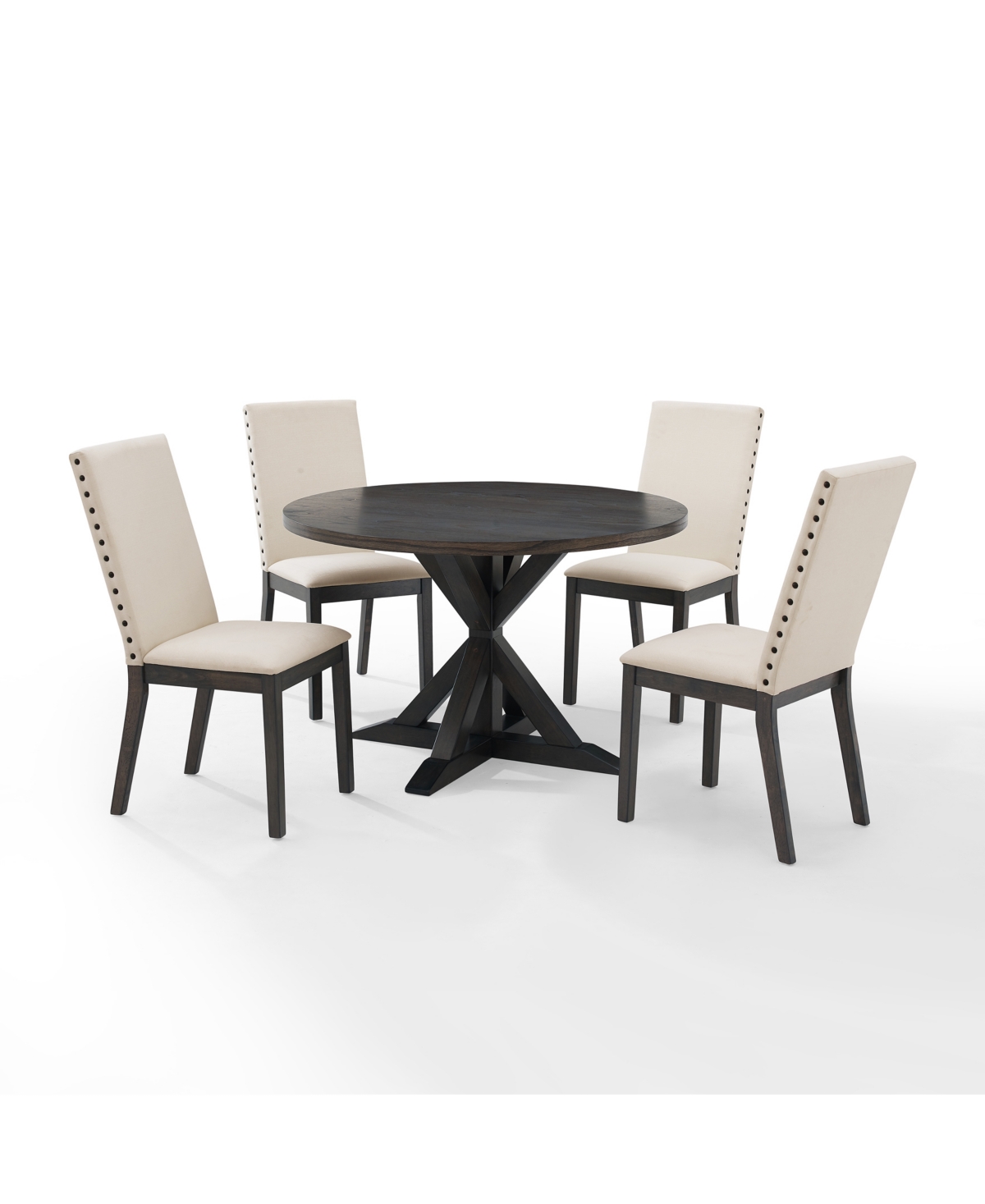 Crosley Furniture Hayden 5 Piece Medium-density Fiberboard (mdf) Round Dining Table Set For 4 In Slate
