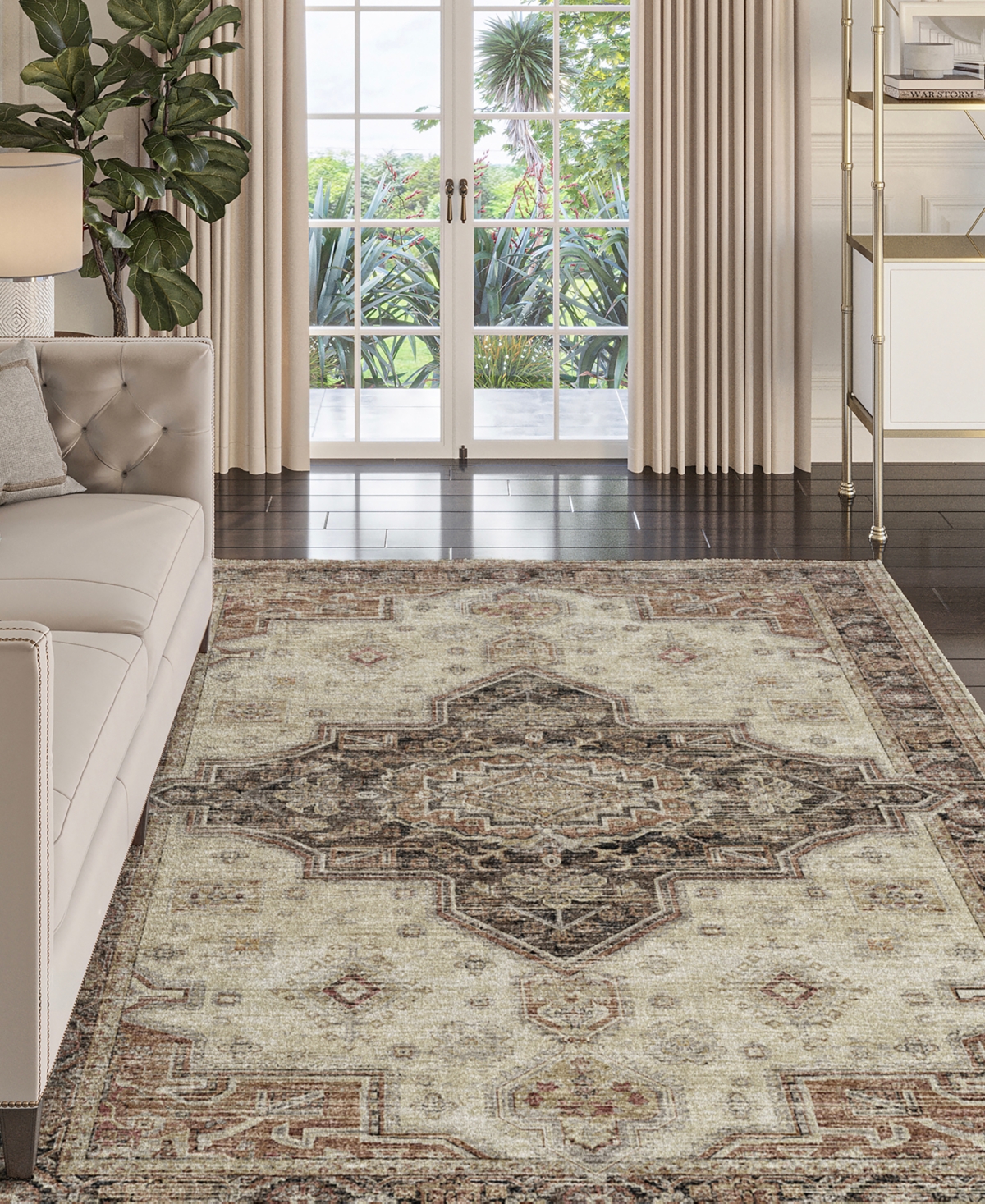 Shop D Style Lucca Lca11 5' X 7'6" Area Rug In Beige