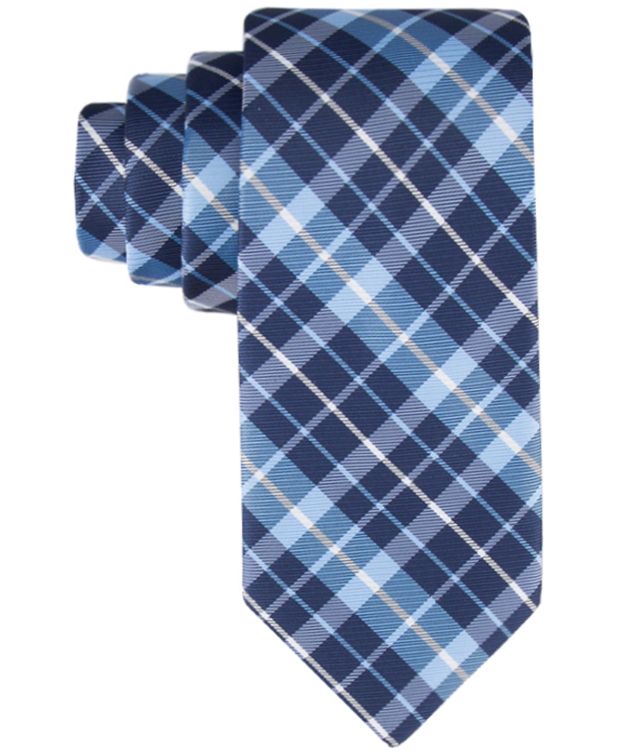 Tommy Hilfiger Men's Classic Twill Plaid Tie In Navy,blue