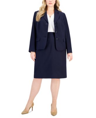 Le Suit Plus Size Button Front Pencil Skirt Suit Macy s