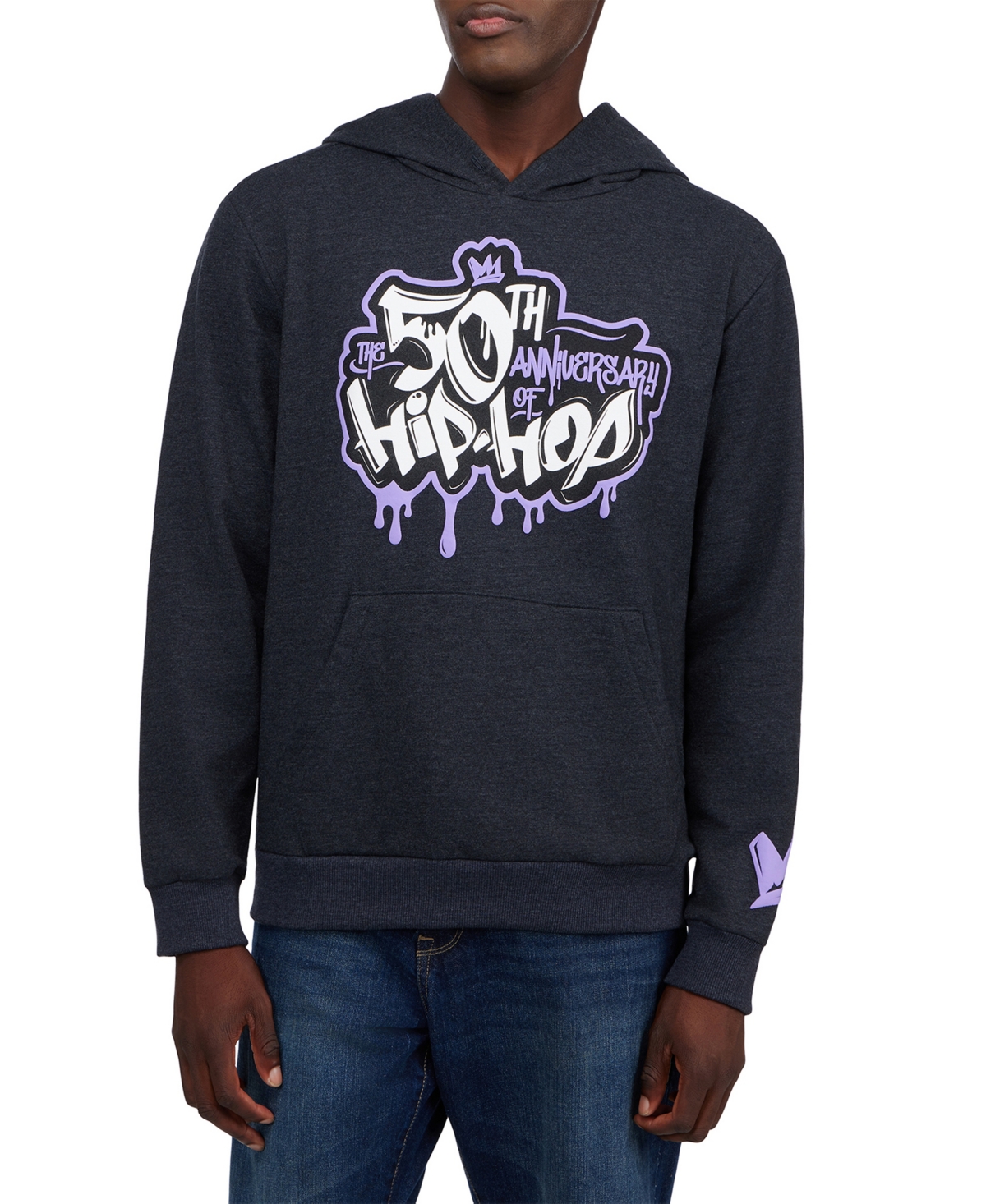 50 Year Anniversary Of Hip Hop Men's Drip Drop Graphic Hoodie - Charcoal