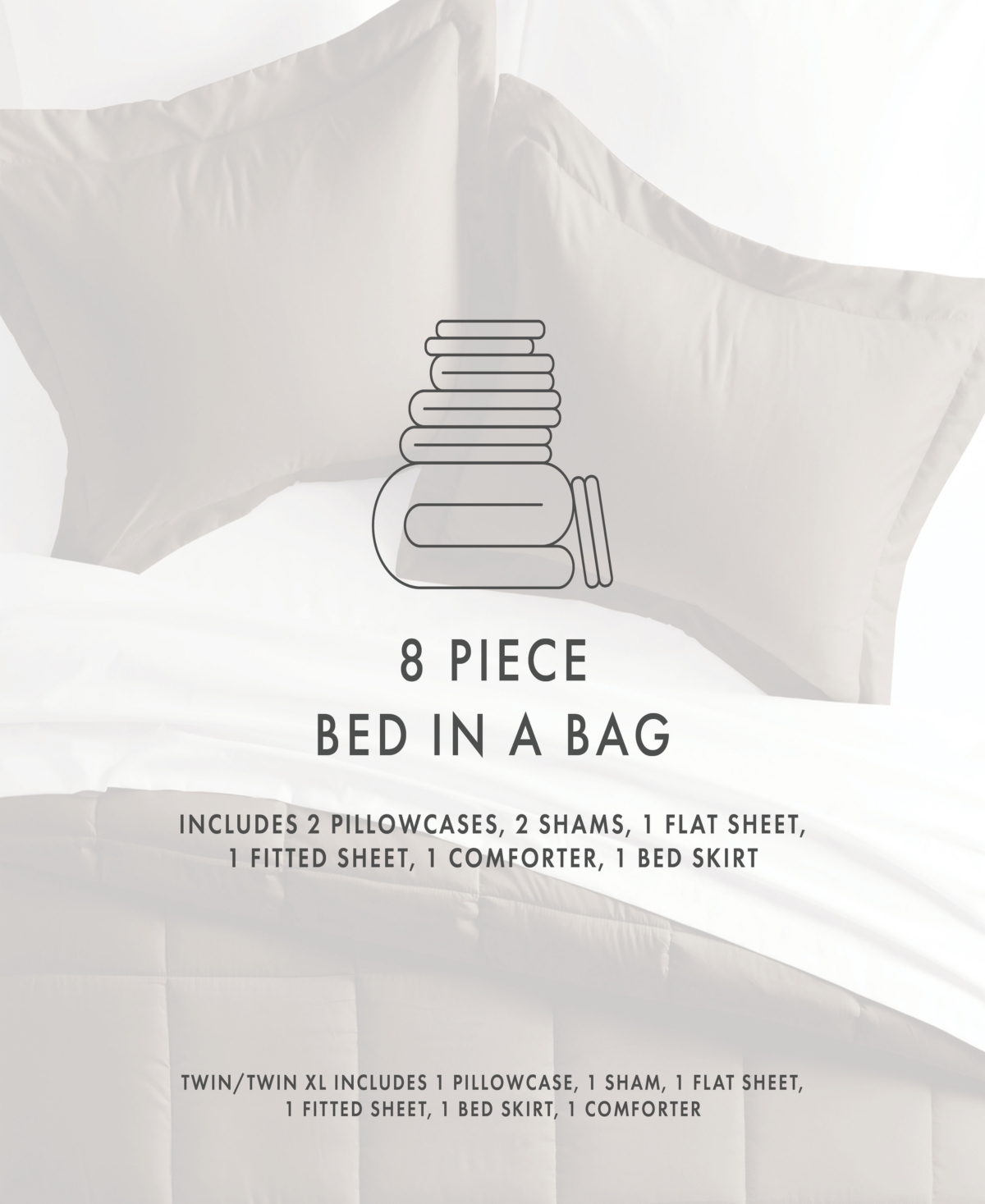 A Beautiful Bedroom 6 Piece Lightweight Bed in a Bag Set by The Home Collection, Xl