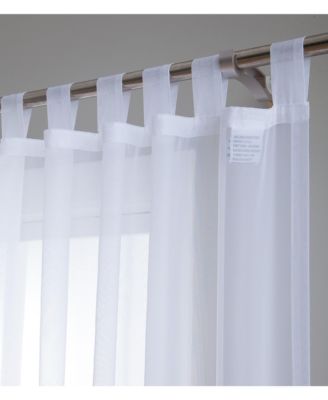 Tab Top Window Curtain Sheer Voile Panels for Living Room & Bedroom, Set of 2