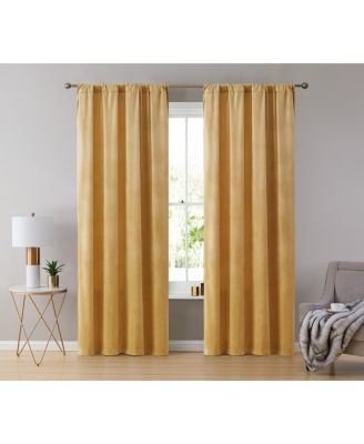 Lopez Velvet Premium Soft Light Filtering Back Tab Rod Pocket Window Treatment Curtain Drapery Panels for Bedroom & Living Room - Set of 2 Panels