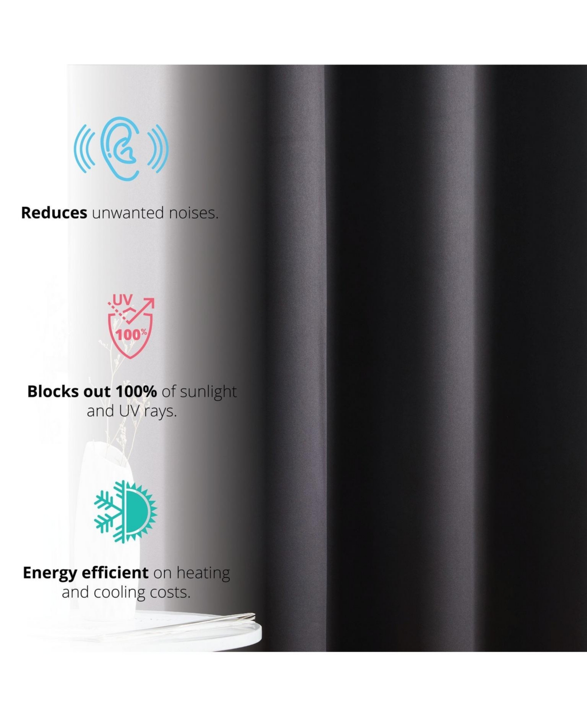 Hlc.me Laurance Full Shaded Blackout Curtains - Thermal Insulation Light Blocking Home Theater Grommet Window Drapery Basement Curtains