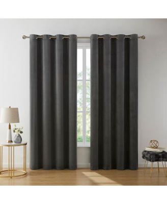 Sawyer Premium Luxurious Lush Velvet Soft Light Filtering Grommet Window Curtains - Set of 2 Panels