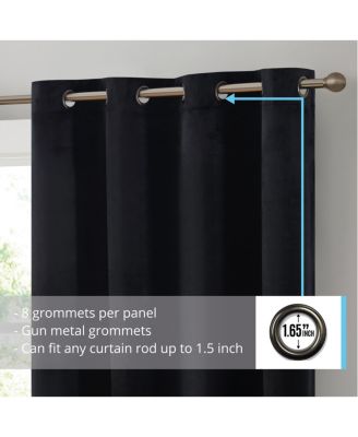 Sawyer Premium Luxurious Lush Velvet Soft Light Filtering Grommet Window Curtains - Set of 2 Panels