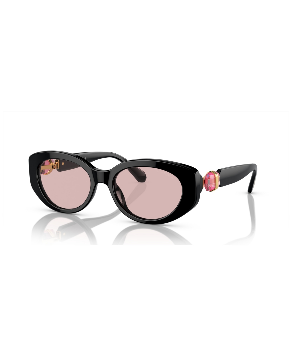 Shop Swarovski Women's Low Bridge Fit Sunglasses Sk6002f In Black