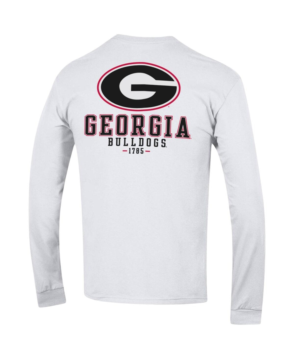 Men's ChampionGeorgia Bulldogs Team Stack Long Sleeve T-shirt - White