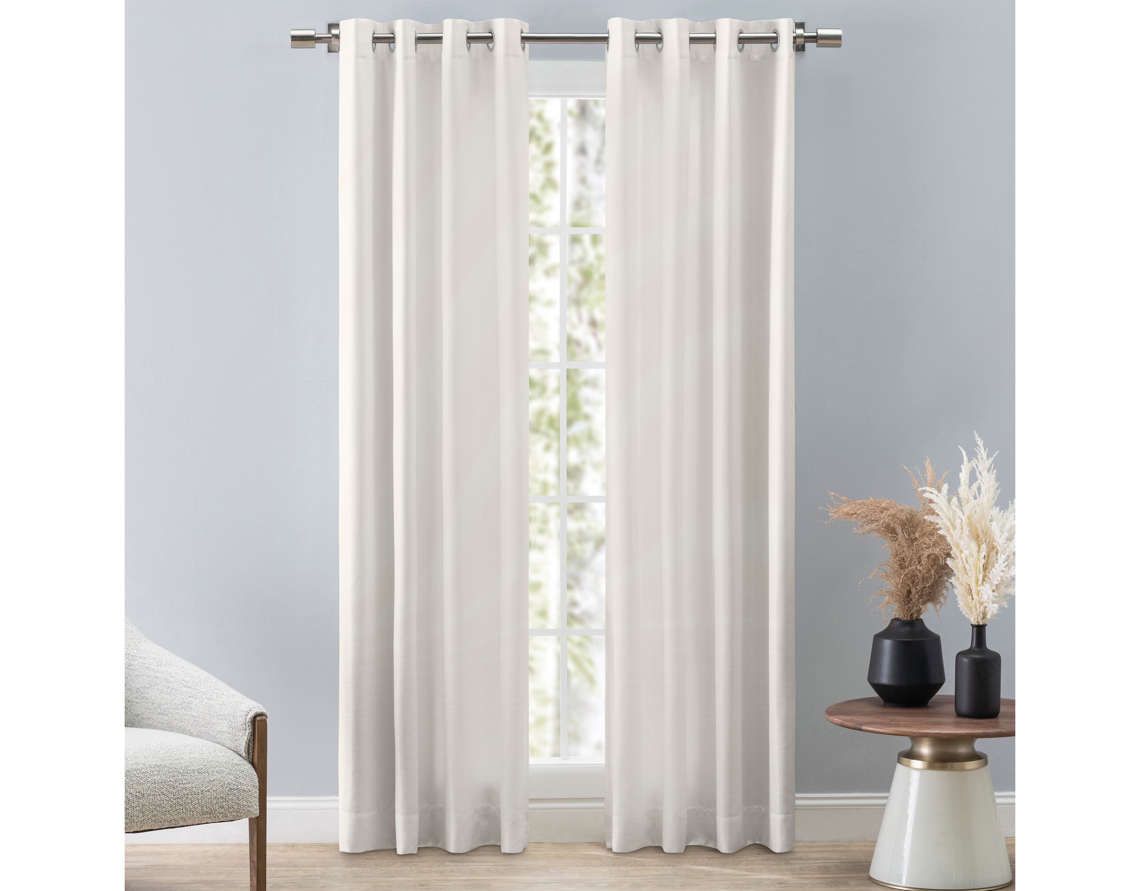 Grasscloth Lined Grommet Panel