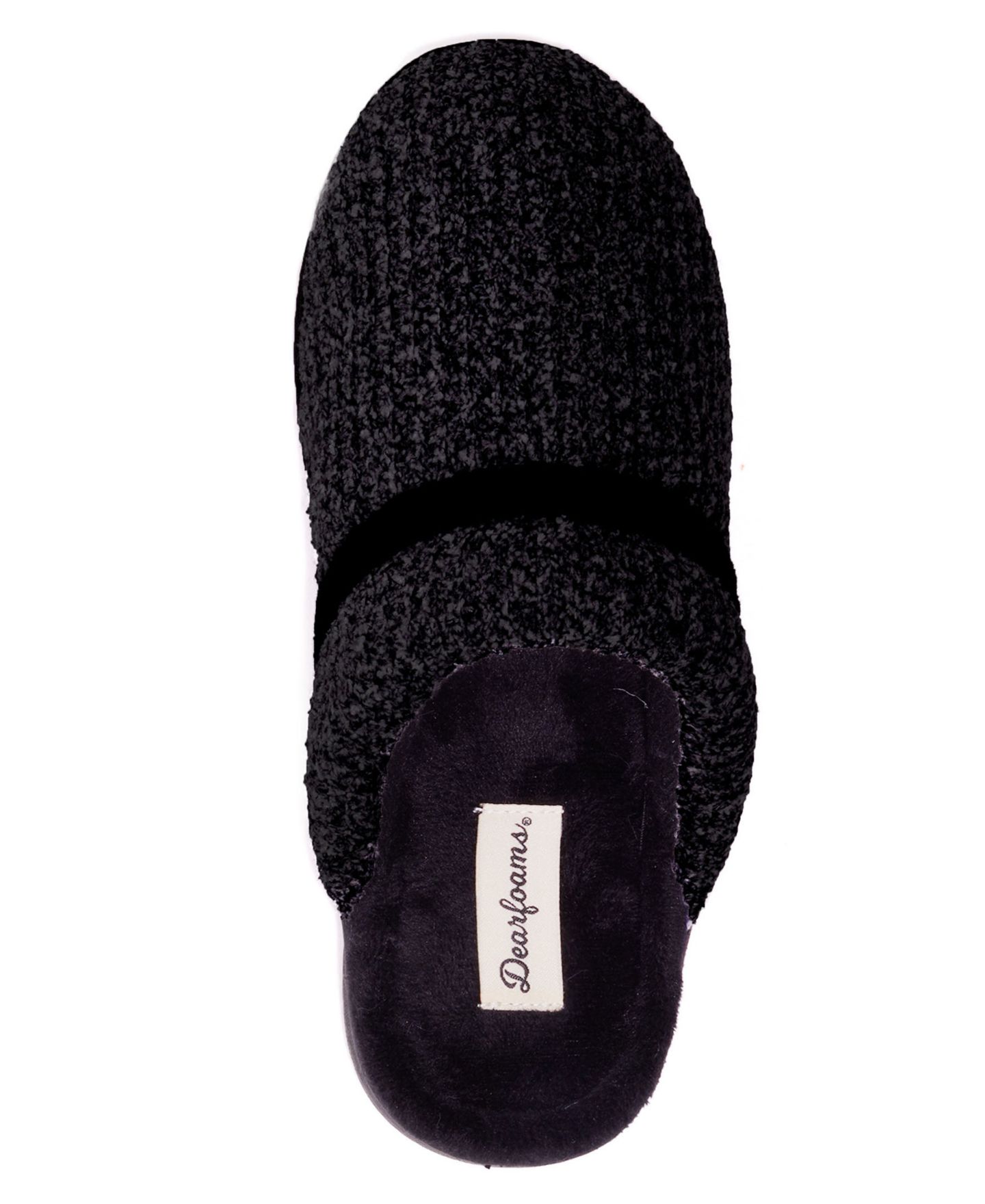 Женские тапочки Dearfoams Serena Marled Chenille Scuff House Slipper, цвет: Чёрный — фото 4