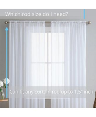 2 Pack Sheer Voile Window Curtain Sheer Panels