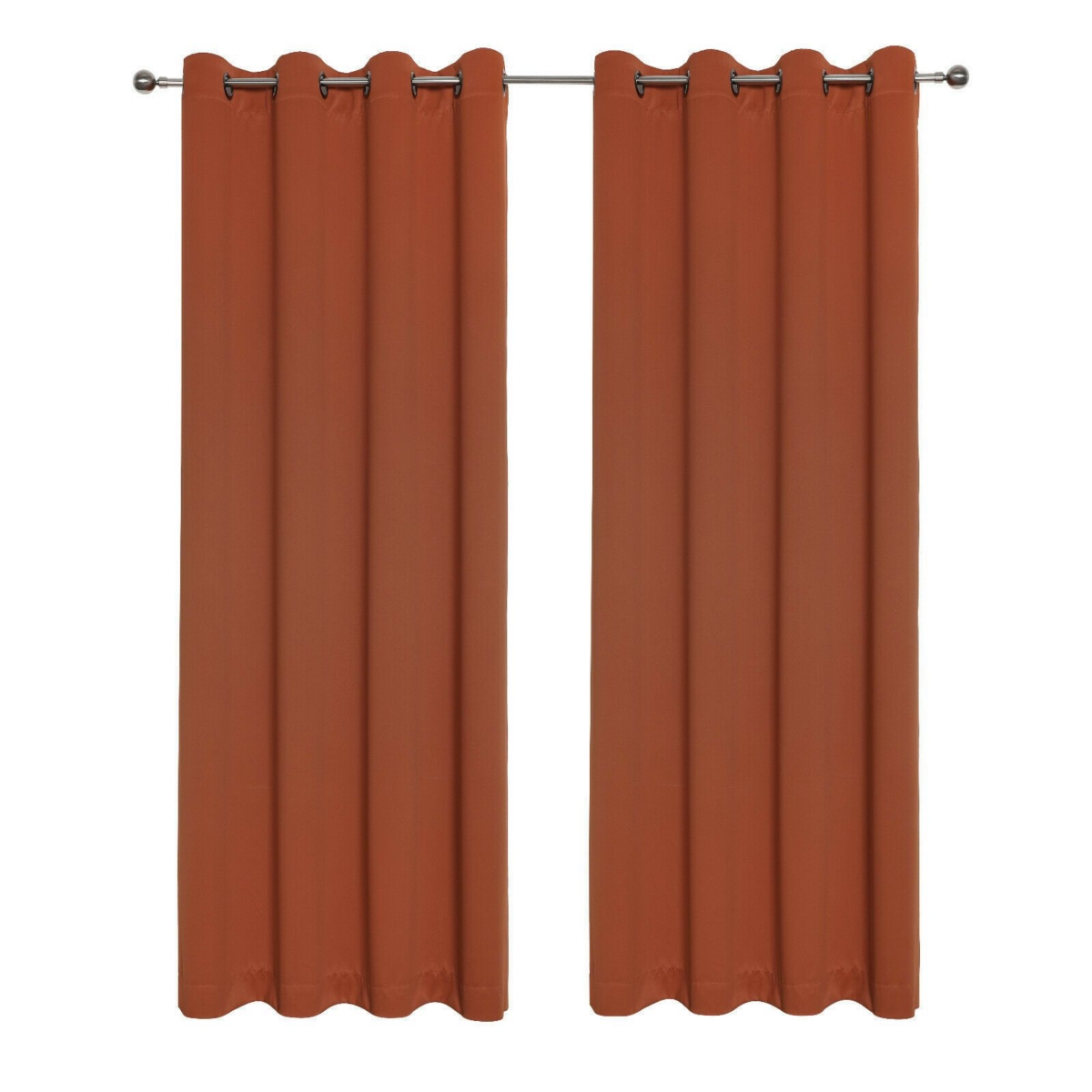 Hotel Living 2 Pack 100% Blackout Grommet Top Orange Spice Curtain Panels - 50 in. W x 63 in. L, Orange Spice - Orange spice