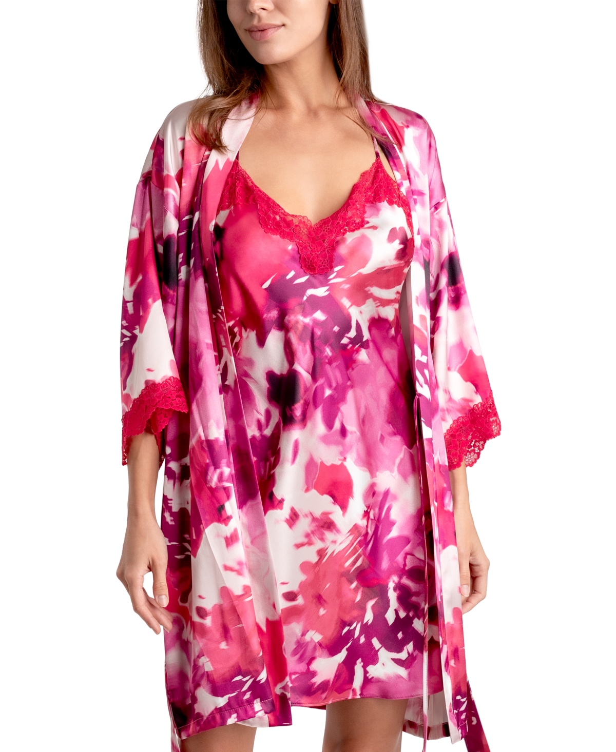 Linea Donatella Women's Greer Printed Satin Charmeuse Chemise