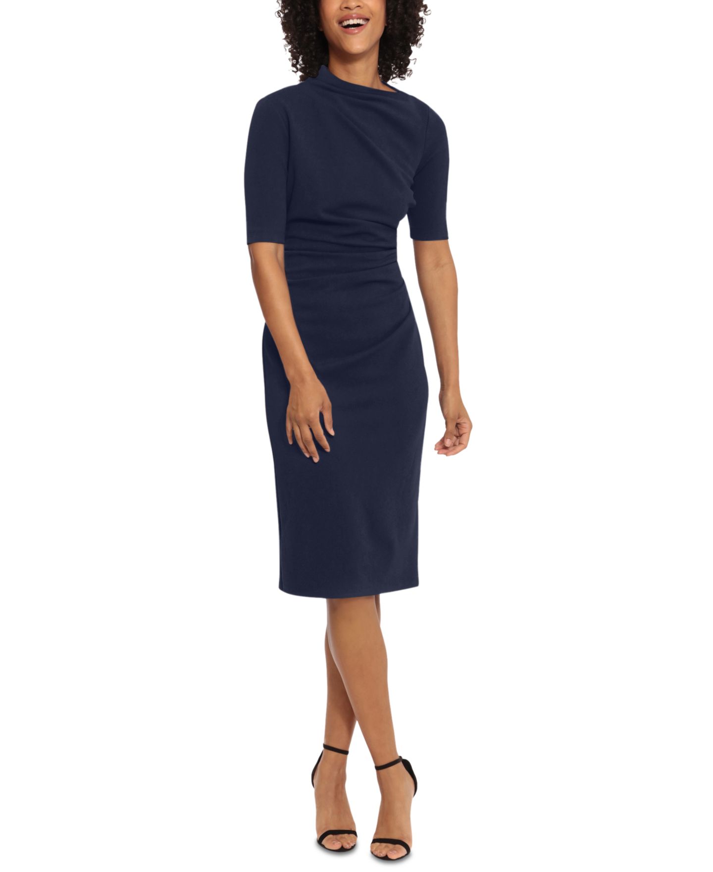 Женское платье Maggy London Ruched Sheath, цвет: Сумеречный тёмно-синий — фото 3