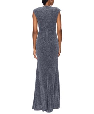 Robe Longue Femme Betsy & Adam Pailletée Rouge - Taille 8, Col Montant, Sans Manches