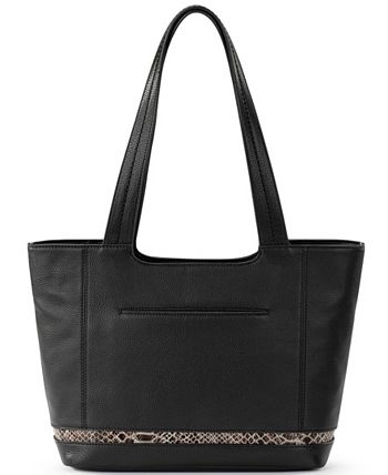 Macys leather shop tote bag