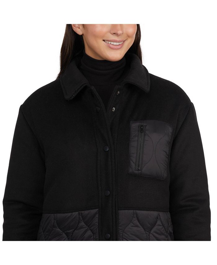 Hurley Women's Tilden Mixed Media Onion Quilt Shacket Macy's