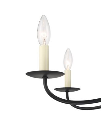 Marinec Black Hanging Chandelier Lighting 42" Wide Farmhouse Rustic Bent Arms 8-Light Fixture for Dining Room Living House Home Foyer Kitchen Island Entryway High Ceilings