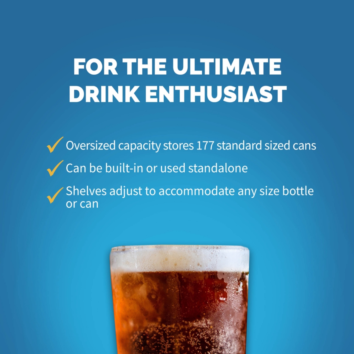 Newair 24" Built-in 177 Can Beverage Fridge in Stainless Steel with Precision Temperature Controls and Adjustable Shelves