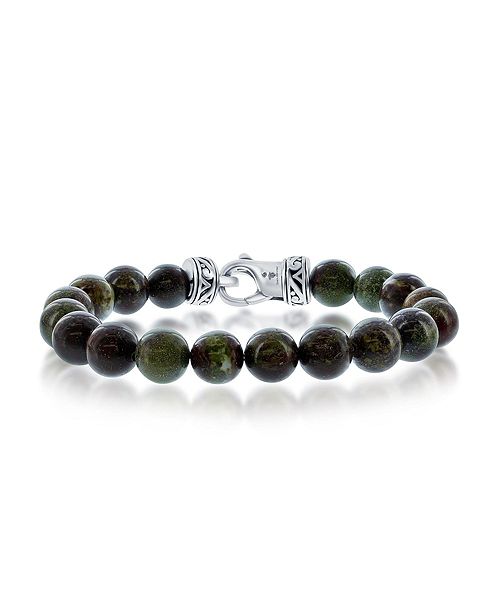 alfani Metallo Stainless Steel 10mm Natural Stone Bead Bracelet Jewelry & Watches