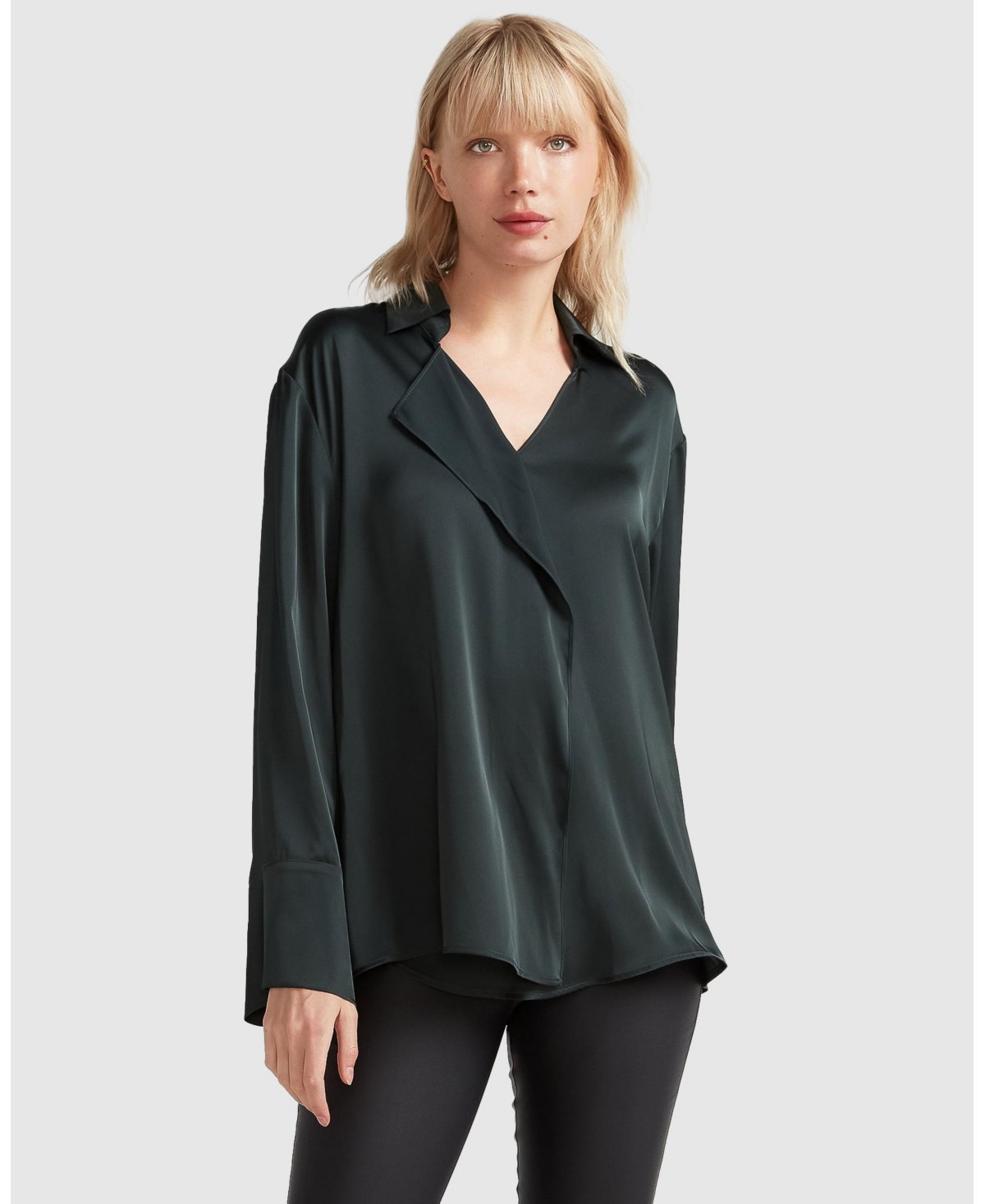 Women Belle & Bloom Gemini Waterfall Shirt - Dark green
