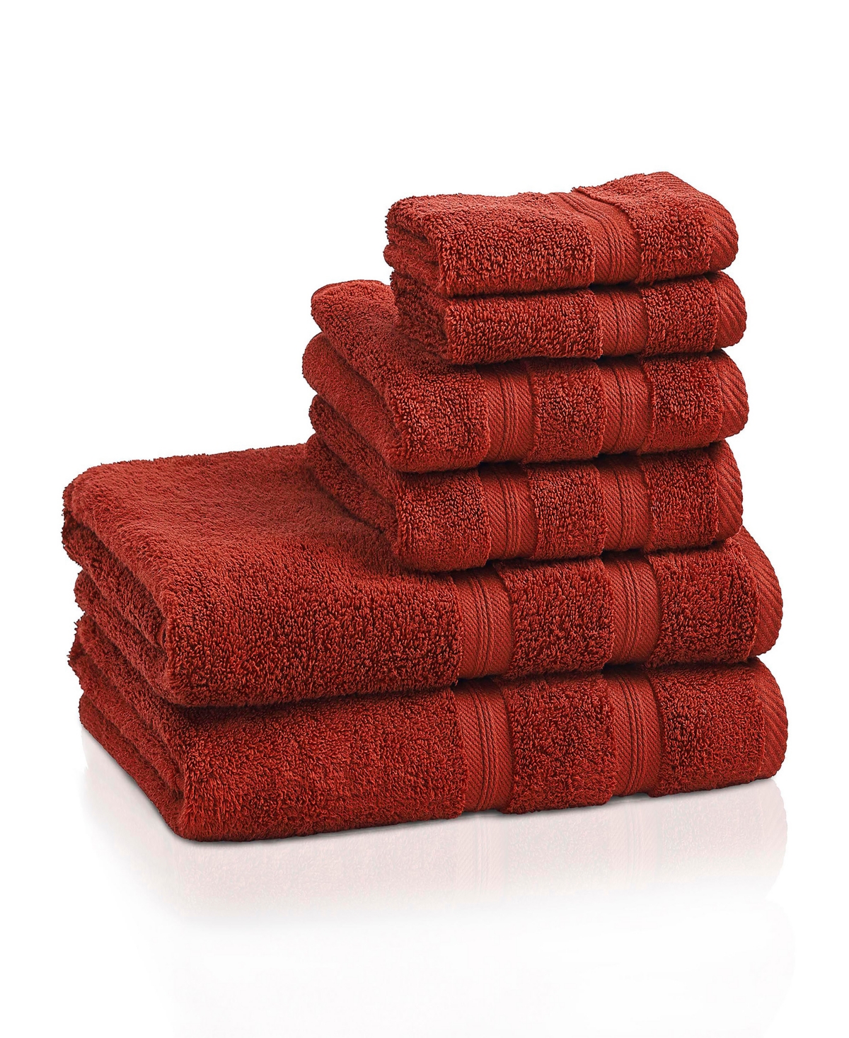 Superior Smart Dry Zero Twist Cotton 6-piece Assorted Towel Set In Crimson