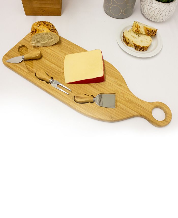 BergHOFF Bamboo 4 Piece Paddle Cheese Board Set with 3 Tools Macy's