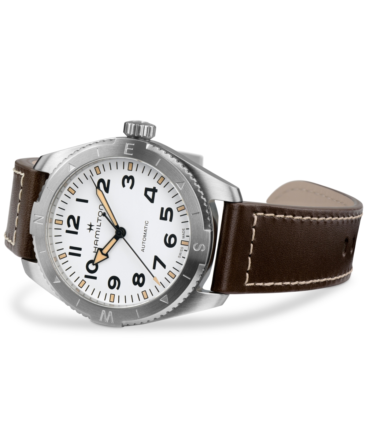 Hamilton Men's Swiss Automatic Khaki Field Expedition Leather Strap Watch 41mm