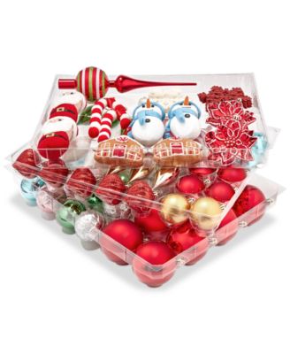 Holiday Lane Macy's Boxed Set of 75 Ornaments with Tree Topper, Created for Macy's