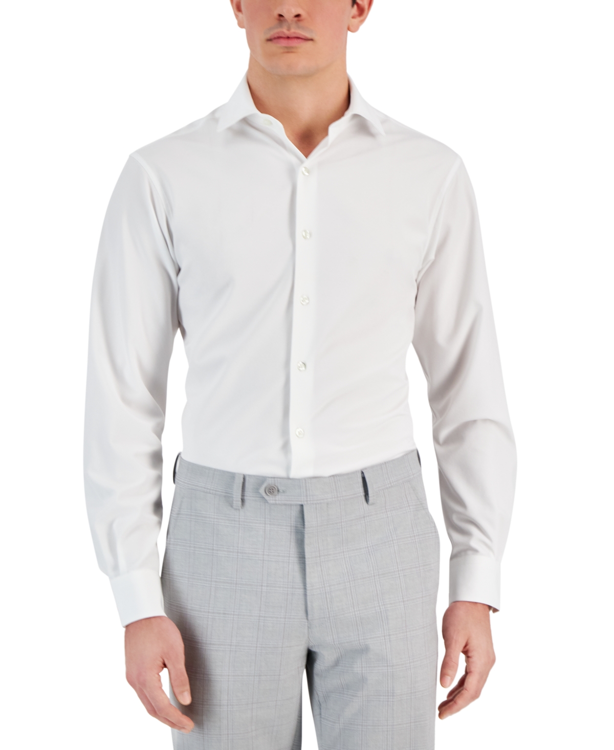 Alfani Men's Slim-fit Performance Dress Shirt, Created For Macy's In Optic White