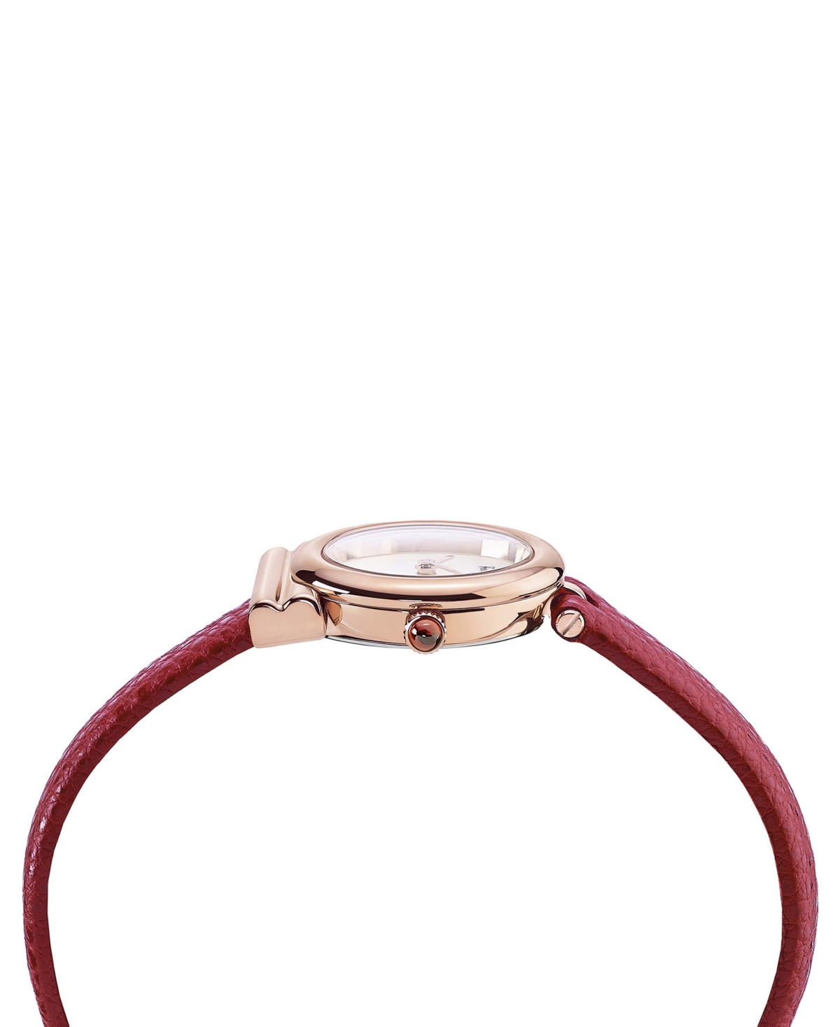 Shop Ferragamo Salvatore  Women's Swiss Gancini Red Leather Strap Watch 22mm In Ip Rose Gold