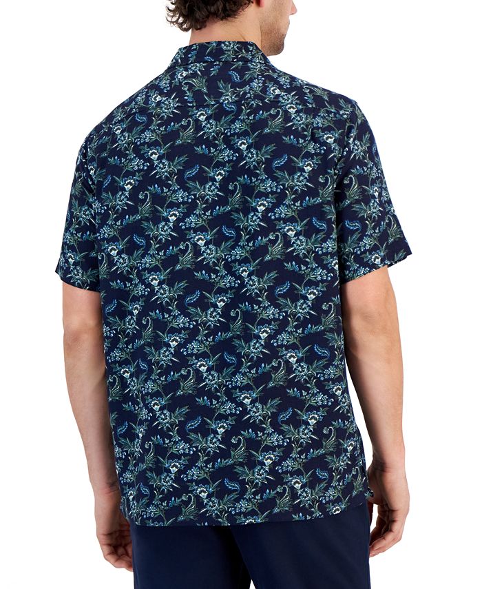Club Room Men's Floral-Print Camp Shirt, Created for Macy's - Macy's