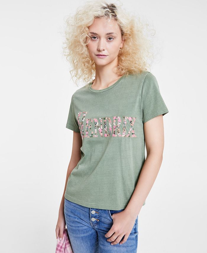 Lucky Brand Women's Hendrix Floral-Graphic Classic Cotton Crewneck T-Shirt  - Macy's