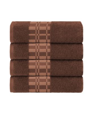 Larissa Geometric Embroidered Jacquard Border Cotton 4-Pc. Bath Towel Set