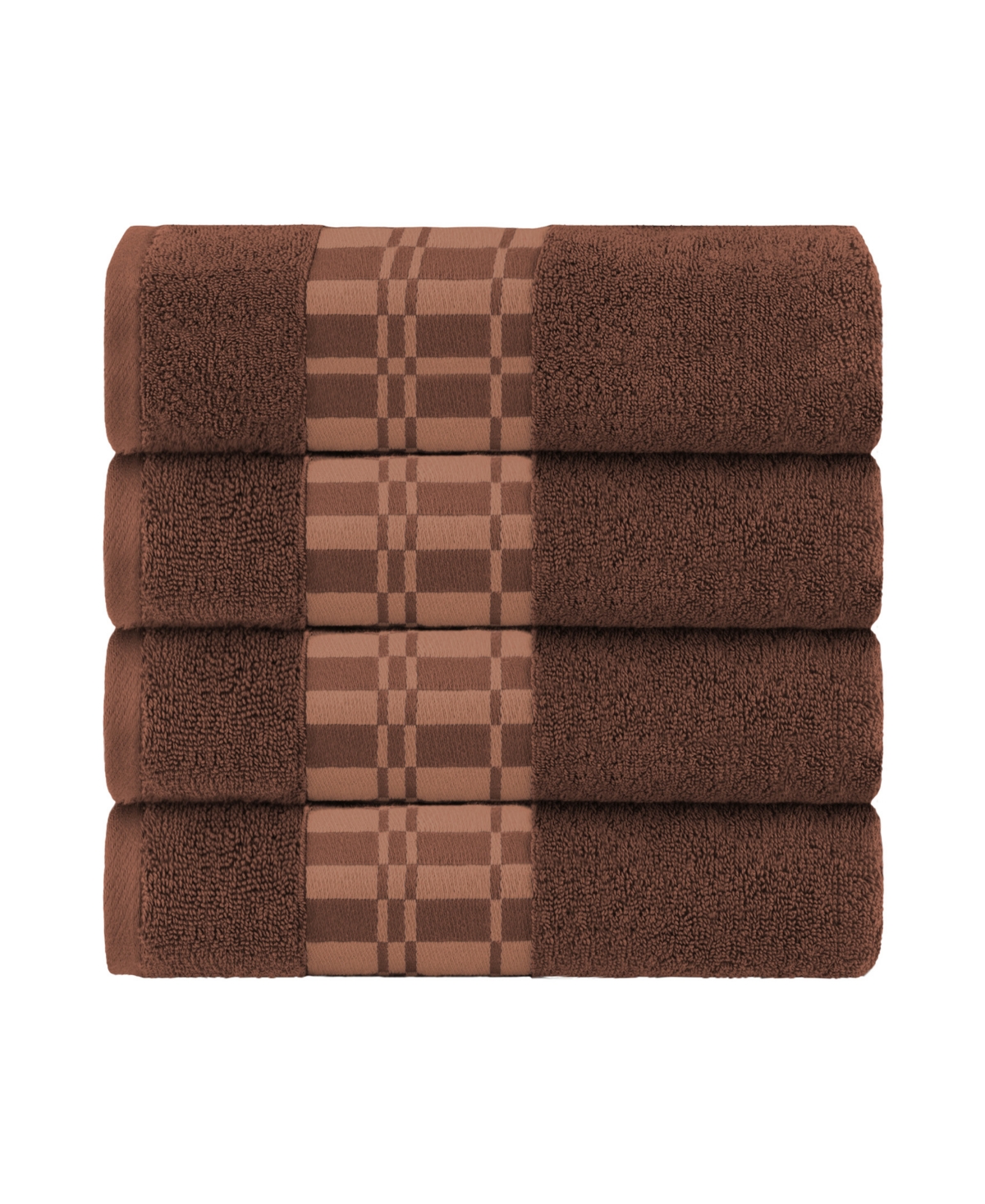 Superior Larissa Geometric Embroidered Jacquard Border Cotton 4-Pc. Bath Towel