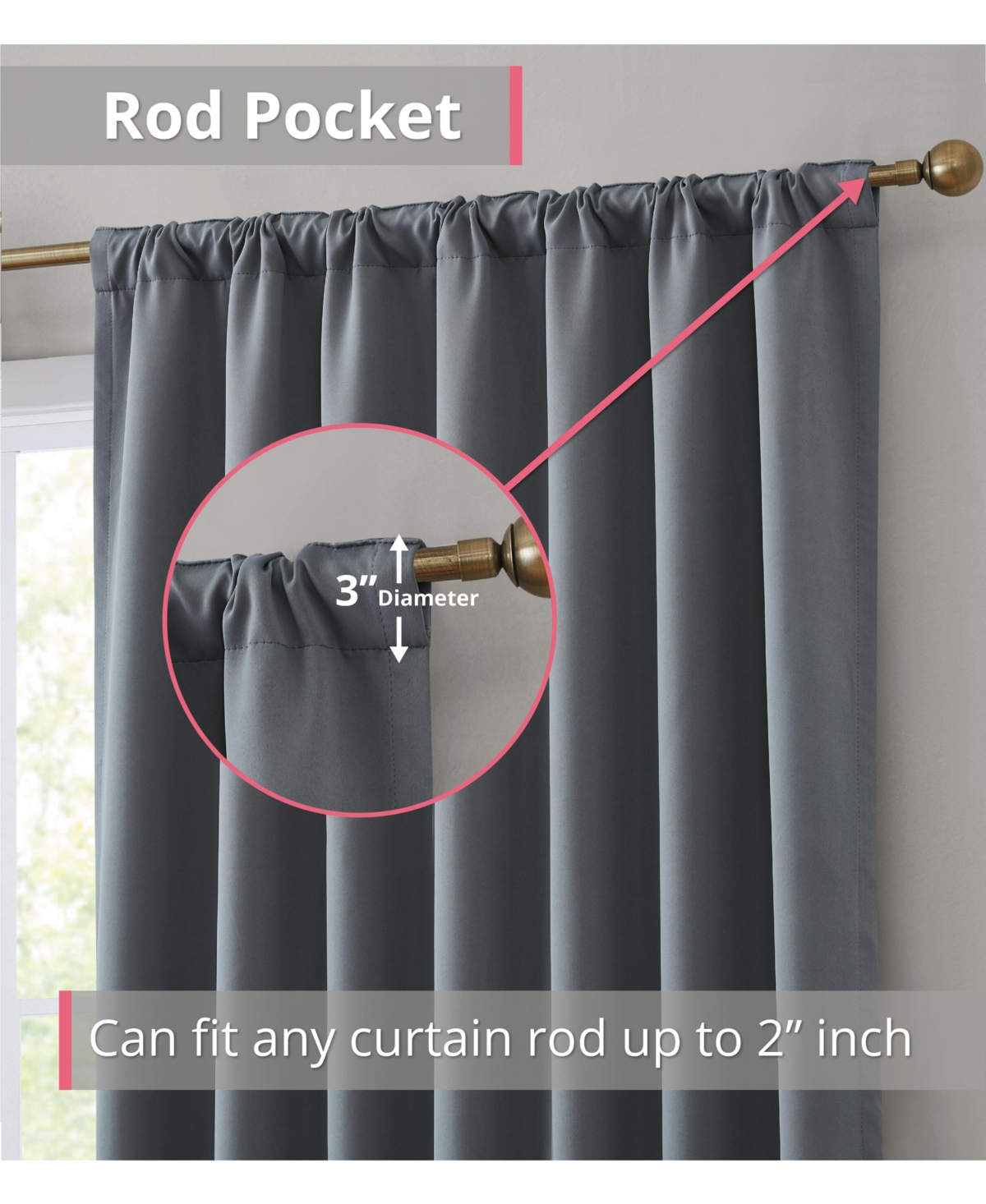 Hlc.me Hamilton 100% Complete Blackout Lined Drapery with Heavy Double Layer Thermal Insulated Energy Smart Rod Pocket Back Tab Window Curtains for Be