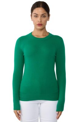 Women's 100% Pure Cashmere Long Sleeve Crew Neck Pullover Sweater