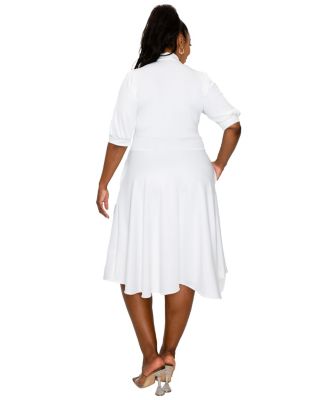 Women's Plus Size Carina Donna Flare Dress w/ Pockets