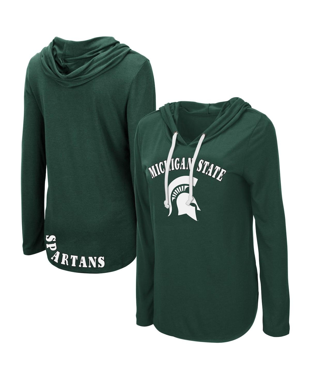 COLOSSEUM WOMEN'S COLOSSEUM GREEN MICHIGAN STATE SPARTANS MY LOVER LIGHTWEIGHT HOODED LONG SLEEVE T-SHIRT