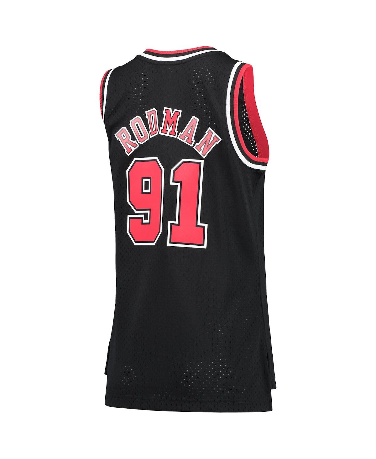 Women's Mitchell & Ness Dennis RodmanChicago Bulls Hardwood Classics Swingman Jersey - Black