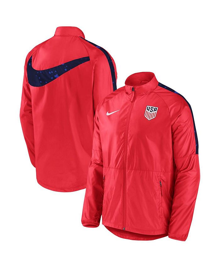 Nike Big Boys Red USMNT Academy All-Weather Raglan Full-Zip Jacket - Macy's