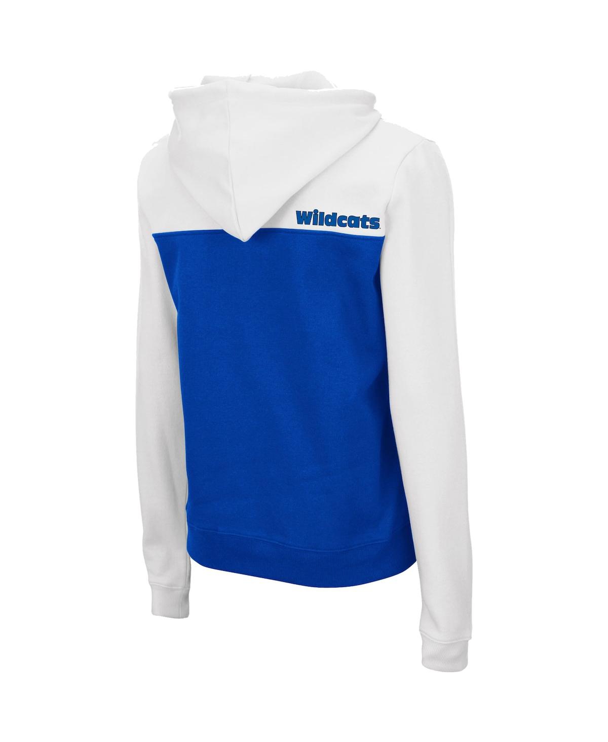 Colosseum Women's  White, Royal Kentucky Wildcats Aidan Lightweight Quarter-zip Hoodie In White,royal