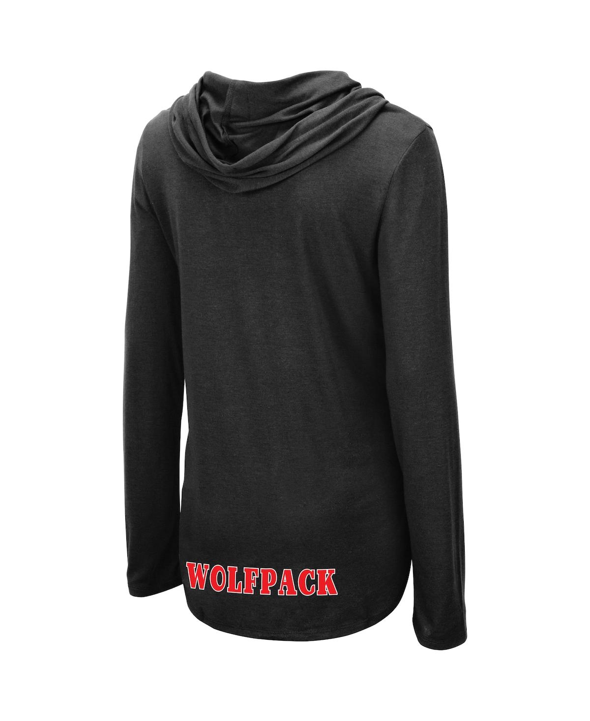 Colosseum Women's  Black Nc State Wolfpack My Lover Lightweight Hooded Long Sleeve T-shirt In Black
