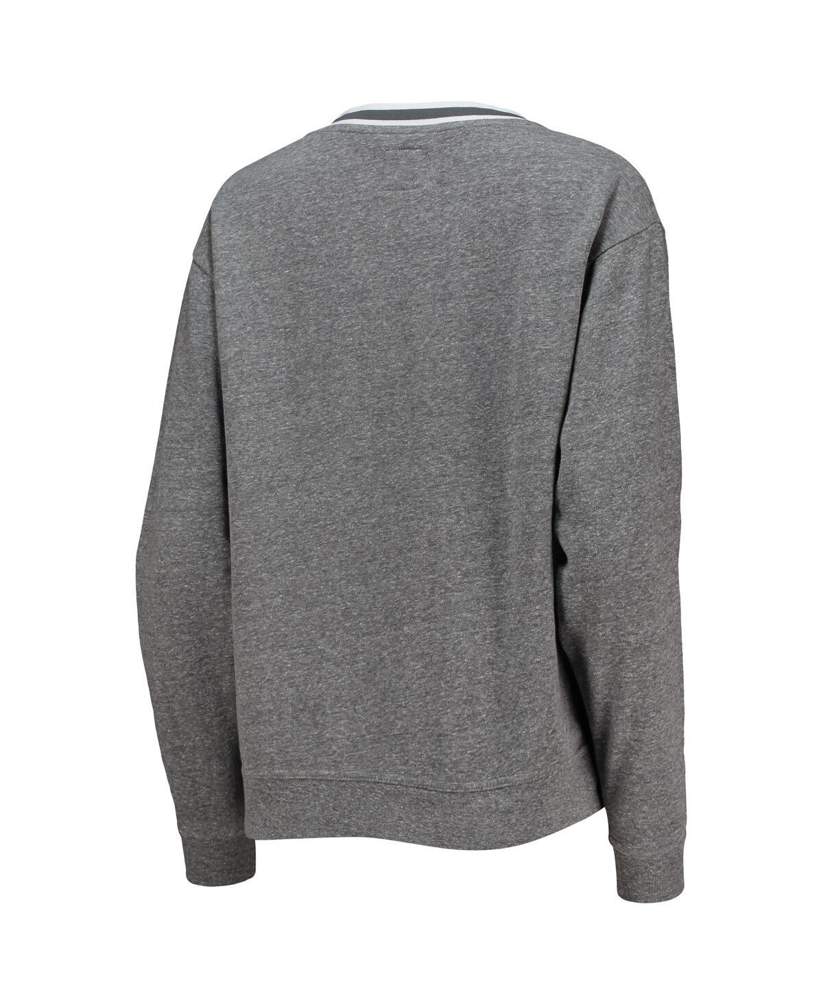 League Collegiate Wear Heathered Gray Florida Gators Victory Springs Tri-blend V-neck Pullover Sweat In Heathered Gray