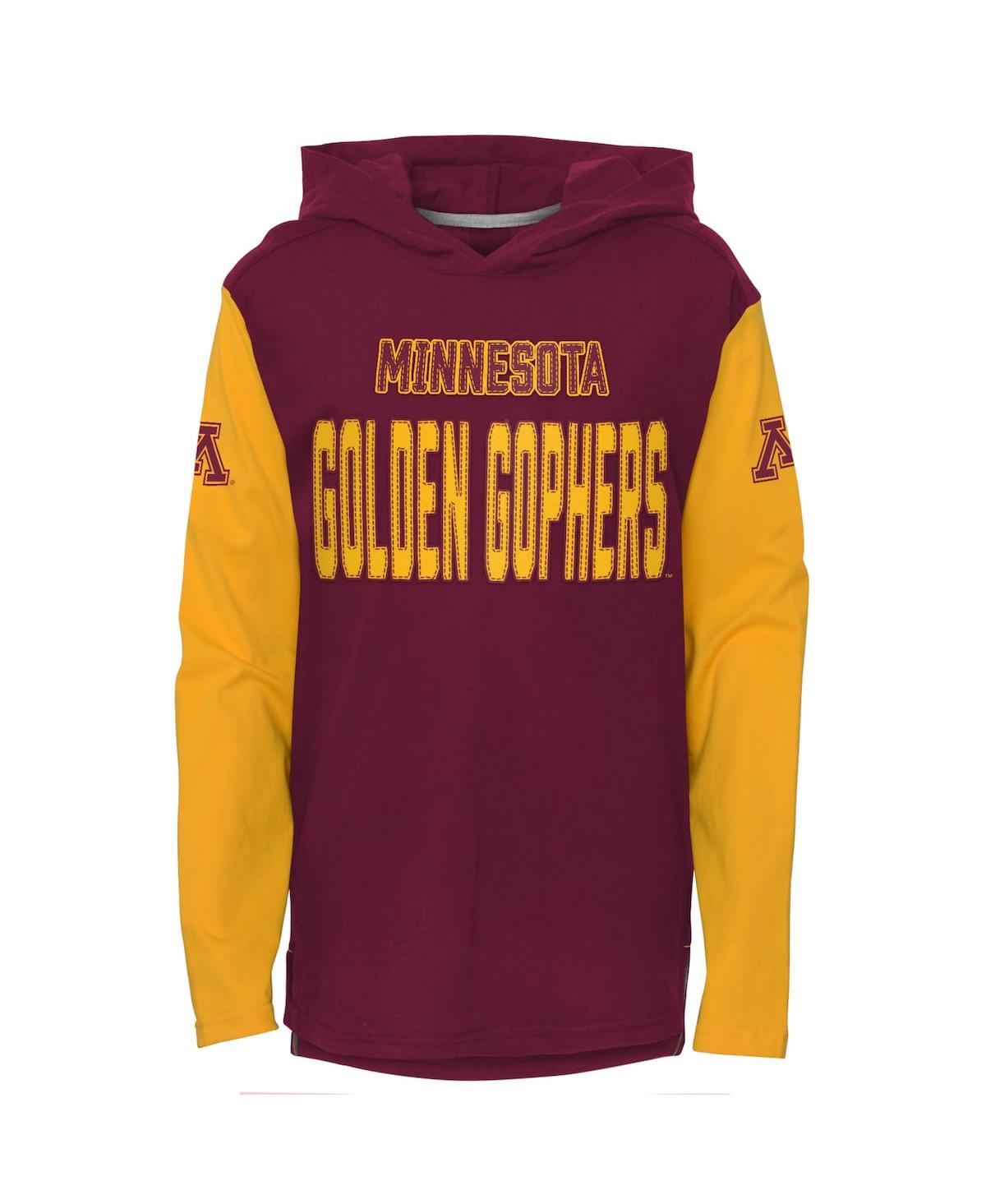Shop Outerstuff Big Boys Maroon Minnesota Golden Gophers Heritage Hoodie Long Sleeve T-shirt