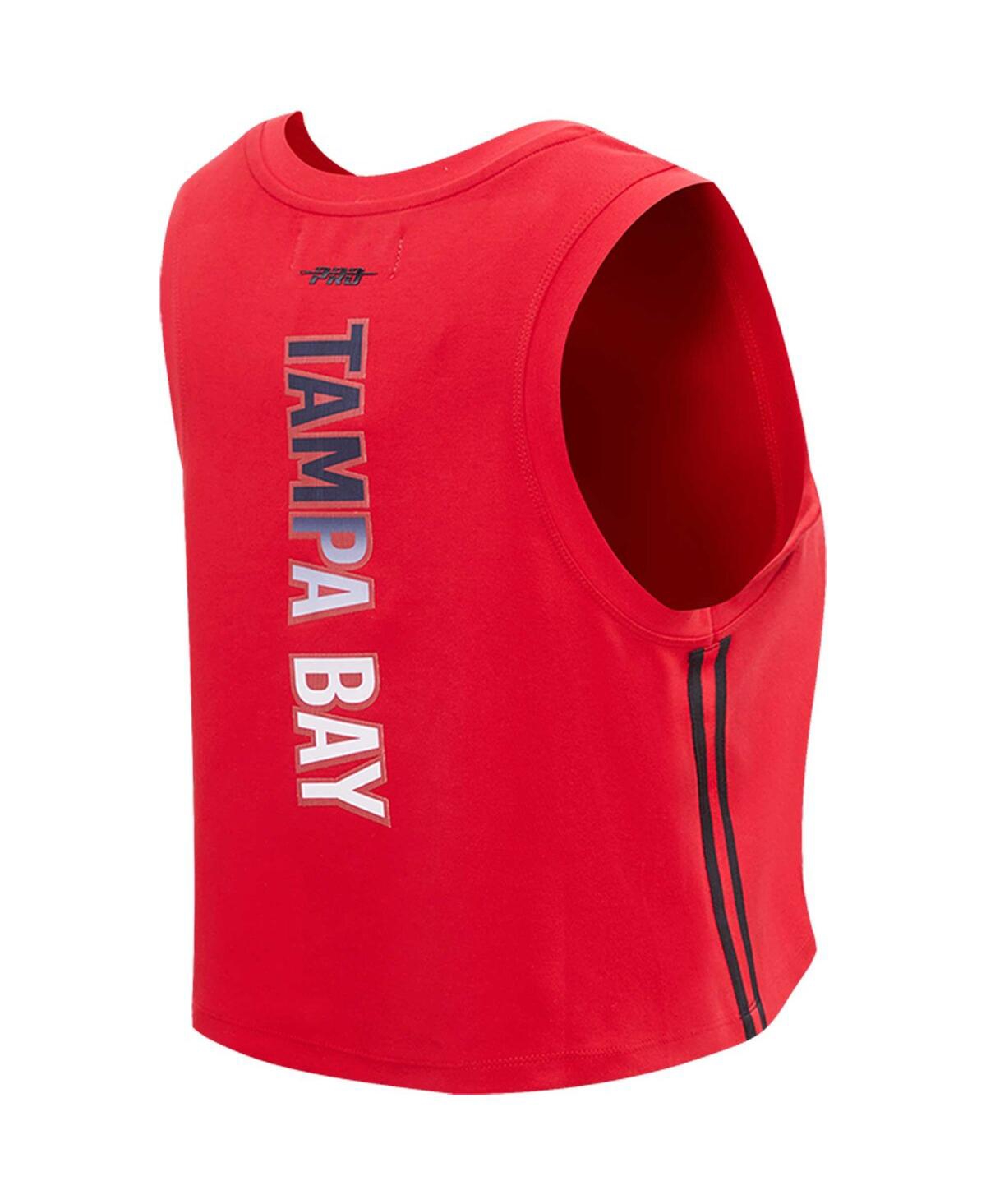 Pro Standard Red Tampa Bay Buccaneers Ombre Wordmark Classic Cropped Tank Top In Red