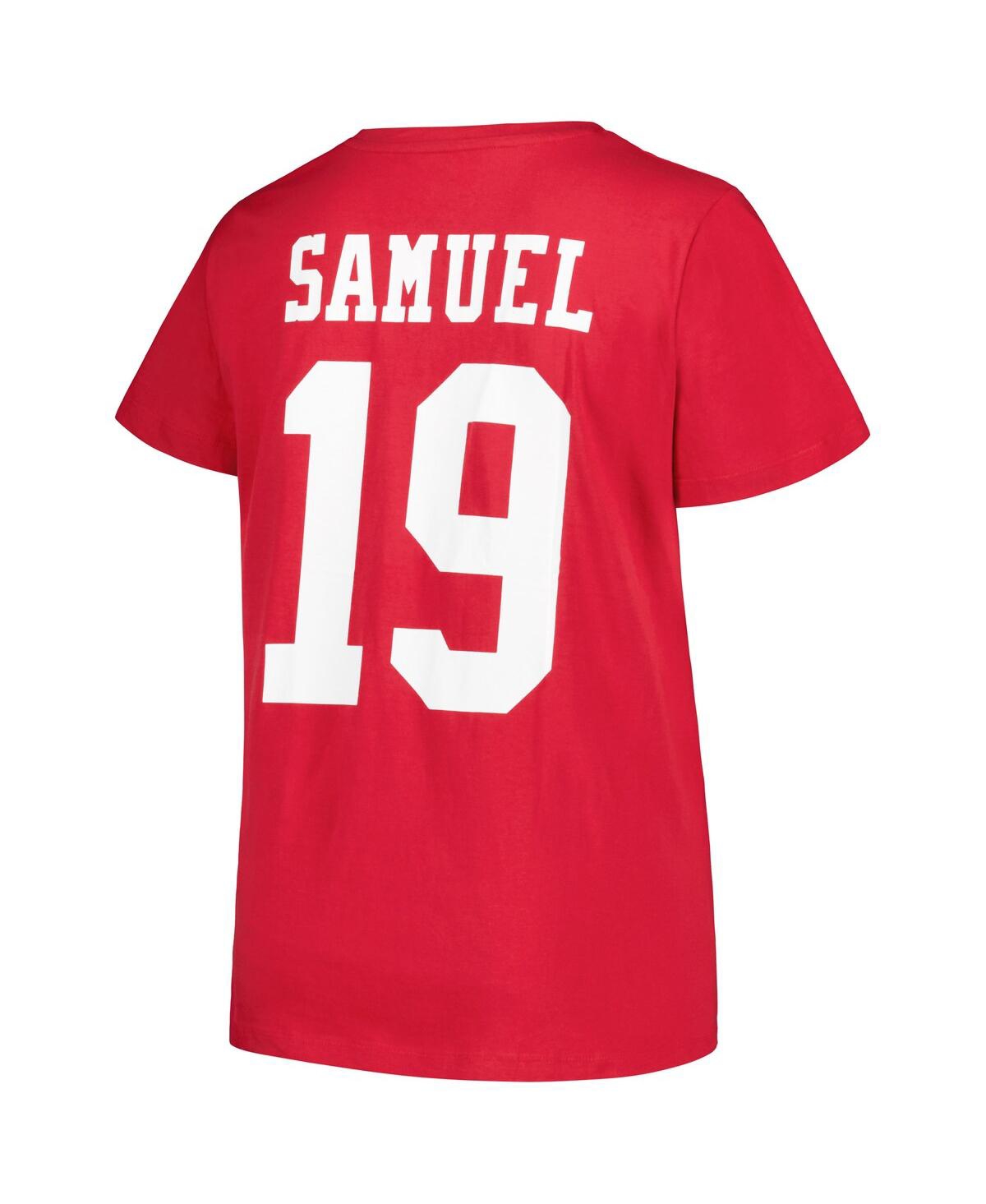 Fanatics Branded Deebo Samuel Scarlet San Francisco 49ers Plus Size Player Name & Number V-neck T-sh In Scarlet