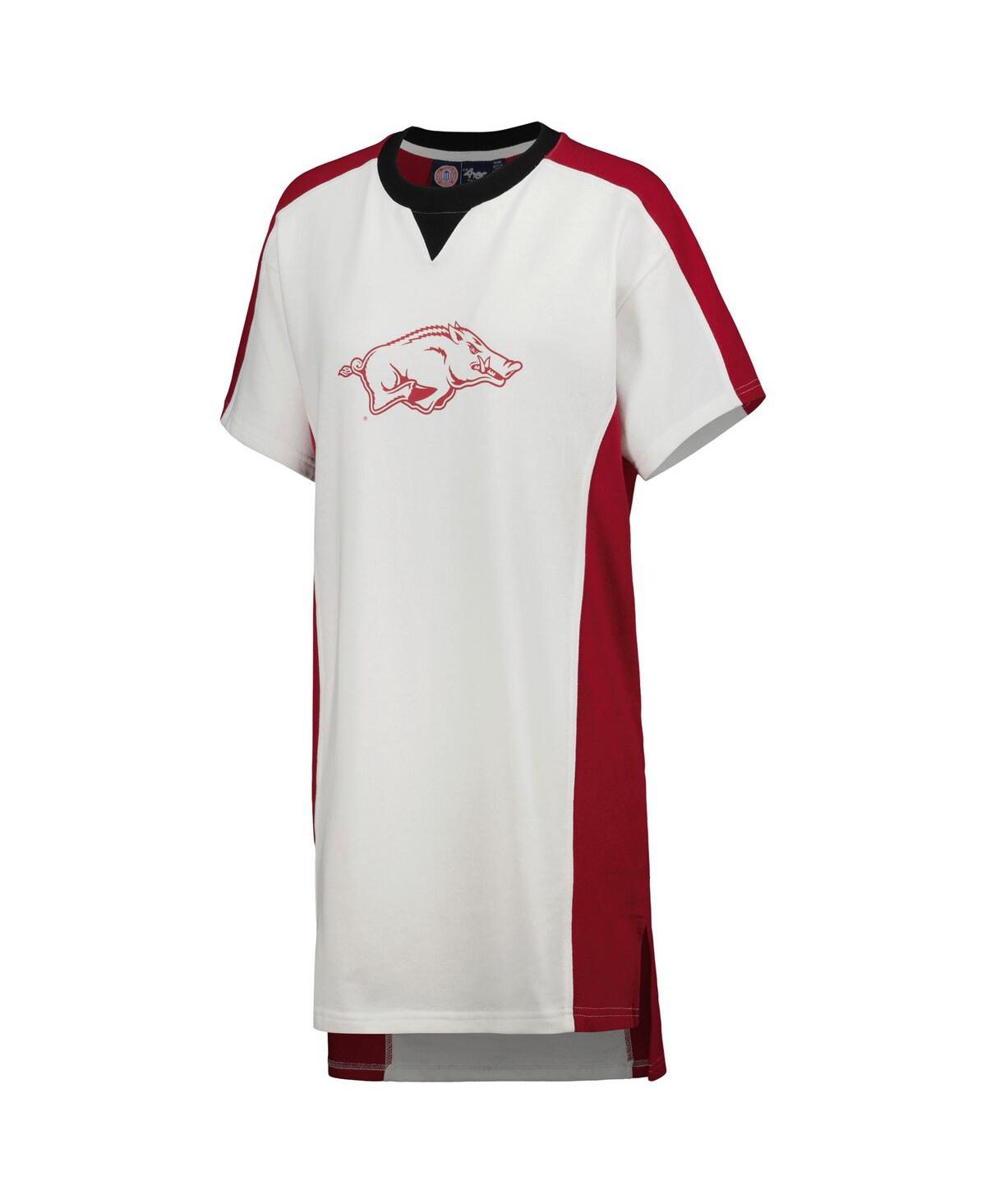 Shop G-iii 4her By Carl Banks Women's  White Arkansas Razorbacks Home Run T-shirt Dress